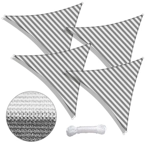 Yescom 4 Pack 7 Ft 97% UV Block Triangle Sun Shade Sail Heavy Duty Outdoor - Bild 1 von 9