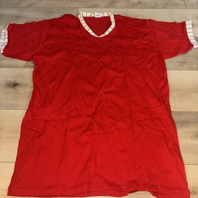 Camiseta deportiva de malla roja Russell vintage para hombre talla XL 100 % nailon hecha en EE. UU. Foto 1 de 4