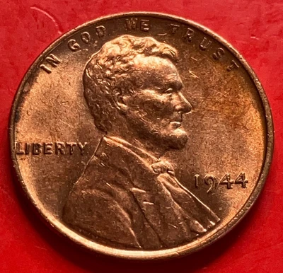 1944-P Lincoln Wheat Cent Penny GEM RED BU From an Original Bank Roll - Image 1 of 4