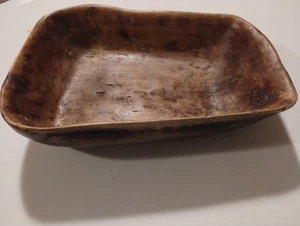 Vintage Teigschale Antik Holz Knettrog Pflanzschale Teigteller - Bild 1 von 6