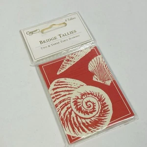 Caspari Bridge Tallies 8 pack Sea Shells - Picture 1 of 5