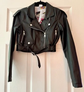 NWOT Girl’s HERAJUKU MINI For Target Black Cropped Moto Jacket XL 14/16 - Picture 1 of 5