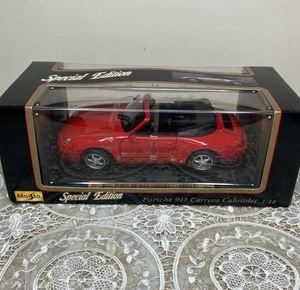 Maisto 1994 Porsche 911 Carrera Cabriolet 1:18 Diecast Red Special Edition - Picture 1 of 9