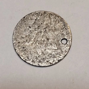 1857 Three Cent Piece Damaged  - Picture 1 of 2