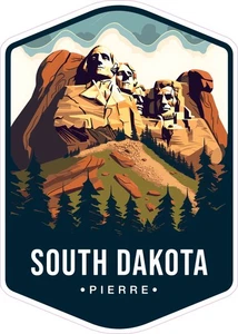 Pierre South Dakota City State Capital Badge Vinyl Bumper Sticker Window Decal - Picture 1 of 1