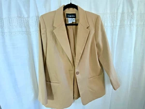 Vintage Blazer Womans 12 Wool Jacket Beige - Picture 1 of 9