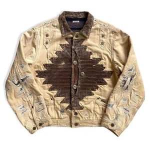 Vintage Kapital Kountry Santo Domingo Thunderbird Denim Jacket Mens Size 42 - Picture 1 of 9