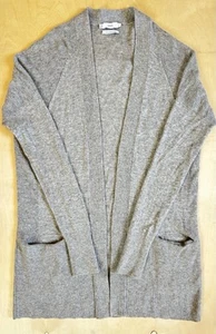 Vince Women’s 100% Cashmere Sz Small Cardigan Gray Open Front Long Line Pockets - Picture 1 of 8