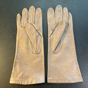 Aris DAMEN Lederhandschuhe Seide gefüttert Gr. 7,5 7 1/2 hellbraun Philippinen Vintage - Bild 1 von 13