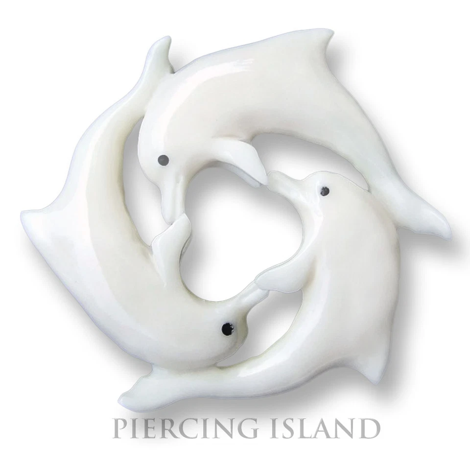 Delfin Dolphin Amulett Anhänger mit Band Bone Knochen Maori Schmuck PB169 - Bild 1 von 1