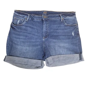 Kut From The Kloth Women's Boyfriend Denim Jean Distressed Cuff Shorts Size 18W - Picture 1 of 14
