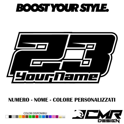 Adesivi Stickers NUMERO NOME GARA NUMERI Moto Cross Honda Ktm Yamaha Tabella