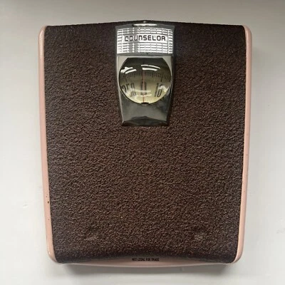 Báscula de piso de baño MCM Counselor rosa metal burbuja vidrio decoración EE. UU. AÑOS 60 de colección Foto 1 de 4