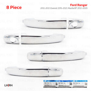 2xKeyhole + 2xKeyless 4 Door Outer Handle Chrome Fits Ford Ranger 2012 - 21