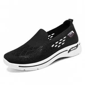 Ladies Womens Slip On Memory Foam Casual Smart Walking Work Trainers Shoes Size@ - Picture 1 of 32