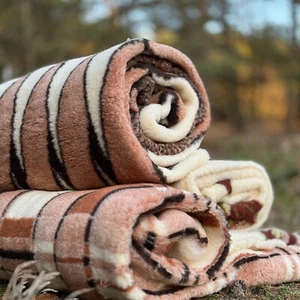 SALE! Wolldecke 100% WOLLE 155x220cm Lammwolle Plaid Schurwolle Wohndecke Merino - Bild 1 von 30