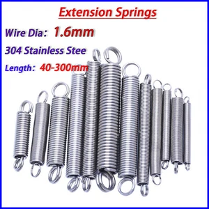 Wire Dia 1.6mm Extension Springs 304 Stainless Steel Double Loop Tension Spring - Picture 1 of 9