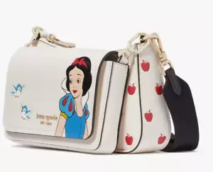 Bandolera de cuero genuino nueva con etiquetas Disney X Kate Spade New York Blancanieves doble - Imagen 1 de 6