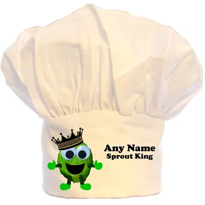 PRESENT2FUTURE PERSONALISIERTE BROSEL SPROUT KING PRINT KOCH KOCHMÜTZE BBQ GESCHENK WEIHNACHTEN