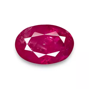 BURMESE MOGOK Rubino 7,31 Ct. Pietra Preziosa Sciolta OVALE Naturale Non Trattata - Foto 1 di 4