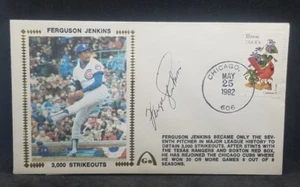 FERGIE JENKINS SIGNED AUTO Gateway Silk FDC Cachet 1982 3000 Strikeouts JSA HOF - Picture 1 of 2