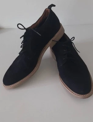 H & M Mens Oxford Black Shoes Size US 10 EUR 43 UK 9 Leather Suede All weather - Image 1 of 4