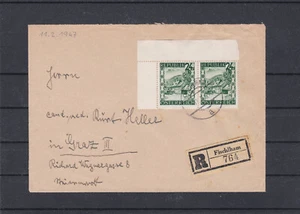 Portorichtiger Reco Fernbrief von Fischlham nach Graz mit Interessanter Frankat - Picture 1 of 3