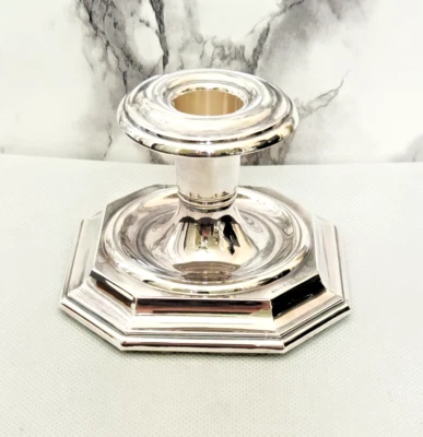 Candelabro individual de plata Theo Cousins Art Deco Norwegian Continental 830 años 30 Foto 1 de 4