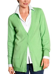 MONA - DAMEN STRICKJACKE Longstrickjacke - JACKE Gr. 42,44 Pistazie NEU - Picture 1 of 3