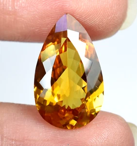 Natürlicher wunderschöner orangefarbener Granat Birnenform einwandfrei AAA loser Edelstein 19x11 mm - Bild 1 von 8