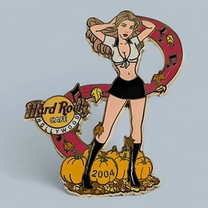 Hard Rock Pin 2004 Hollywood California Fall Autumn Girl Pumpkin Patch - Picture 1 of 2