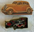 1935 Ford Die Cut Christmas Ornament Box With 6 Cars, B. Shackman 1991