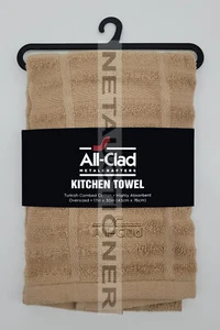 New ALL-CLAD Absorbent Cotton Oversized 17"x30" Kitchen Towel Cappuccino L Brown - Picture 1 of 4