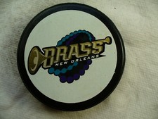 ECHL New Orleans Brass White League Reverse Team Logo Hockey Puck Collect Pucks