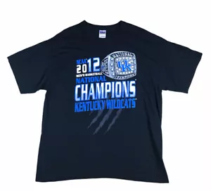 NCAA University Of Kentucky Wildcats 2012 National Champs Black T Shirt - XL - Picture 1 of 2
