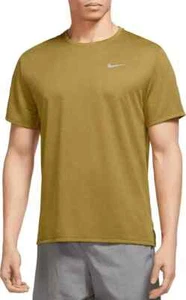 Nike Men's Miler Dri-FIT UV Short-Sleeve Running Top Bronzine Men's Sz-L - Picture 1 of 3