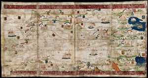 1519 Mittelmeer Karte Portolankarte Küste Nautik Atlas Wandbild Poster - Bild 1 von 3