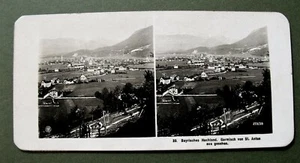 Vintage Stereoview Karte Garmisch gesehen aus St. Anton Bayern Deutschland um 1935 - Bild 1 von 3