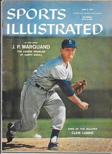 June 3 1957 Sports Illustrated CLEM LABINE Brooklyn Dodgers Los Angeles NO LABEL - Picture 1 of 1