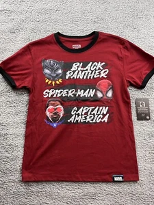 Boy's Size Large Spider-Man Miles Morales Short Sleeve T-Shirt Red - Picture 1 of 6