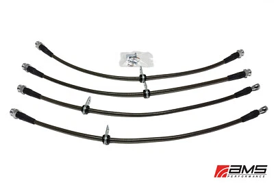 AMS 08-15 MITSUBISHI LANCER EVO EVOLUTION X 10 STAINLESS STEEL SS BRAKE LINE KIT - Image 1 of 3