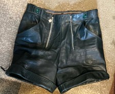 ECHT LEDER LEDERHOSEN LEATHER SHORTS  30" WAIST DARK GREEN