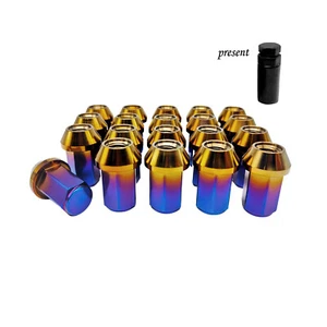 Rison Titanium Lug Nut M12/M14 Wheel Part Lug Nuts Closed End GR5 Hex Nut 20PCS - Picture 1 of 57