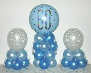 60° COMPLEANNO 3 CONFEZIONE DA 3 PALLONCINI IN LAMINA - DECORAZIONE TAVOLO - Senza elio necessario - Foto 1 di 1