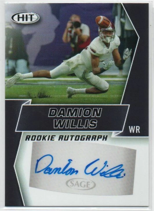2019 Sage Hit Premier Draft Damion Willis #A82 Rookie Auto - Image 1 of 4