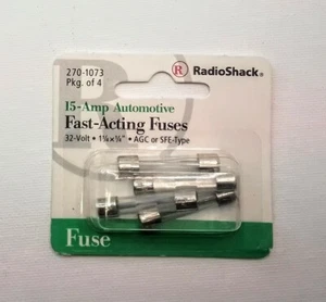 4 RADIO SHACK 15 - AMP FAST ACTING FUSE 270 - 1073 - Picture 1 of 2