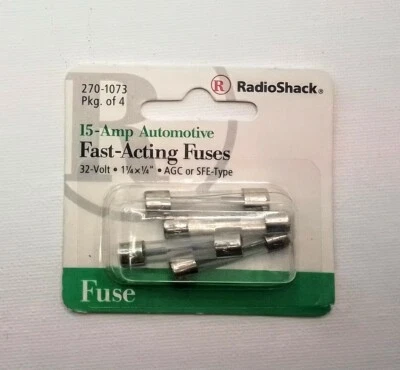 4 RADIO SHACK 15 - AMP FUSIBLE DE ACCIÓN RÁPIDA 270 - 1073 Foto 1 de 2