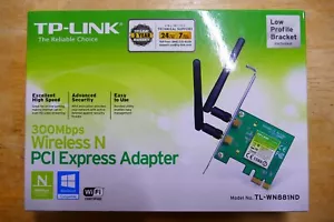 TP-Link 300Mbps Wireless N PCI Express Adapter TL-WN881ND - New Open Box - Picture 1 of 2