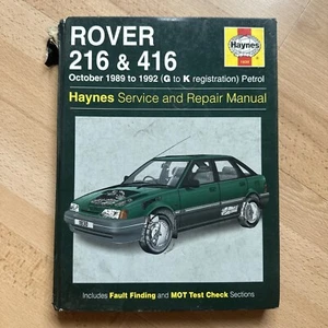 ROVER 216 & 416 1989-1992 (G to K reg) Haynes Serrvice and Repair Manual 1830 - Picture 1 of 4