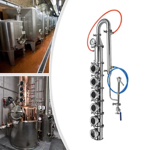 Colonna di reflusso 4" pollici Moonshine Still con deflemmatore, condensatore, piastra a bolle - Foto 1 di 21